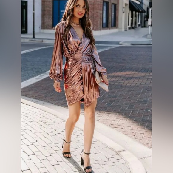 Metallic Asymmetrical Dress - Picture 2 of 3